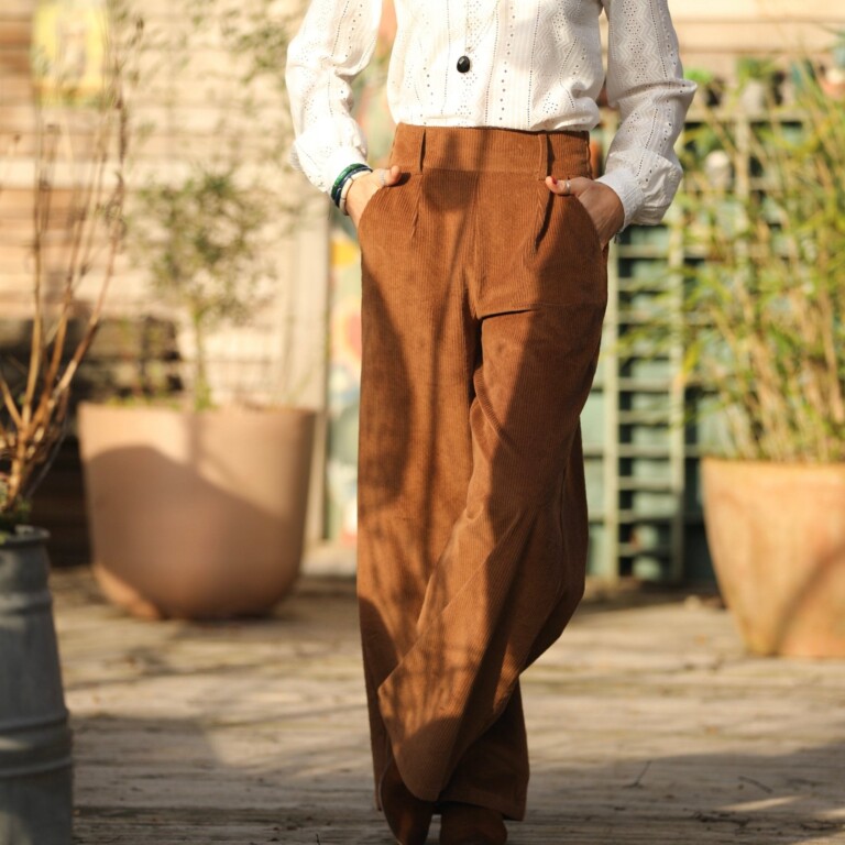 Quintessence - Pantalon Tom - velours côtelé camel
