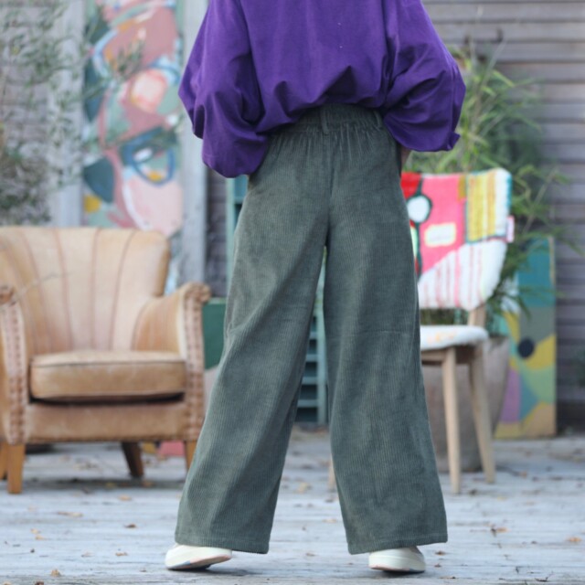 Quintessence - Pantalon Tom - velours côtelé kaki