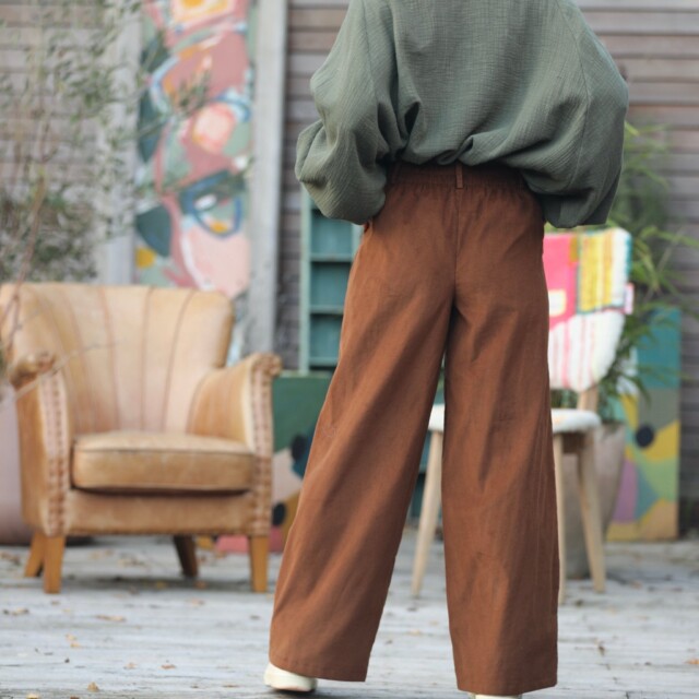 Quintessence - Pantalon Tom - velours milleraies camel