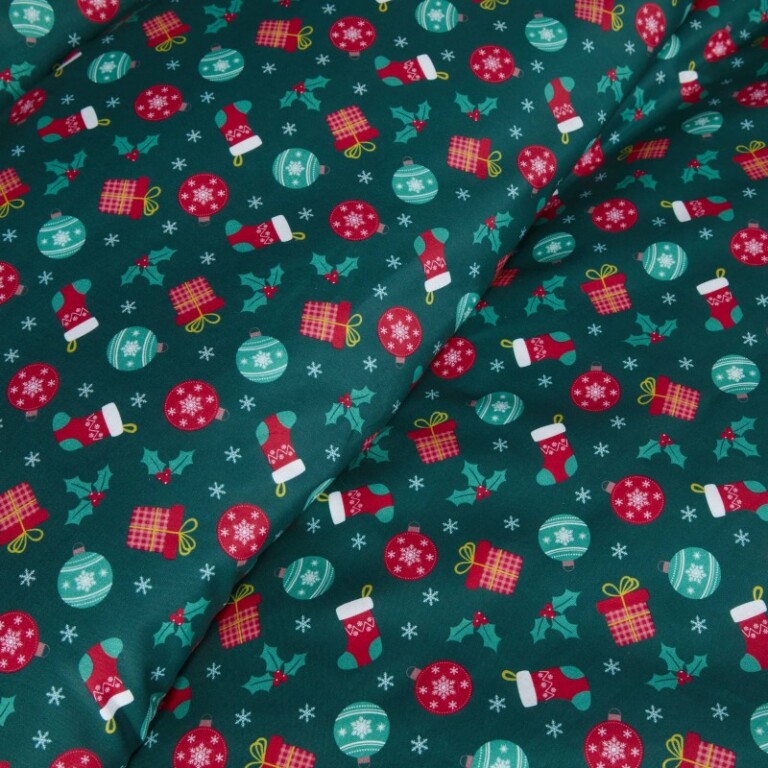 Atelier Morphée - Parure de lit Noël Vert