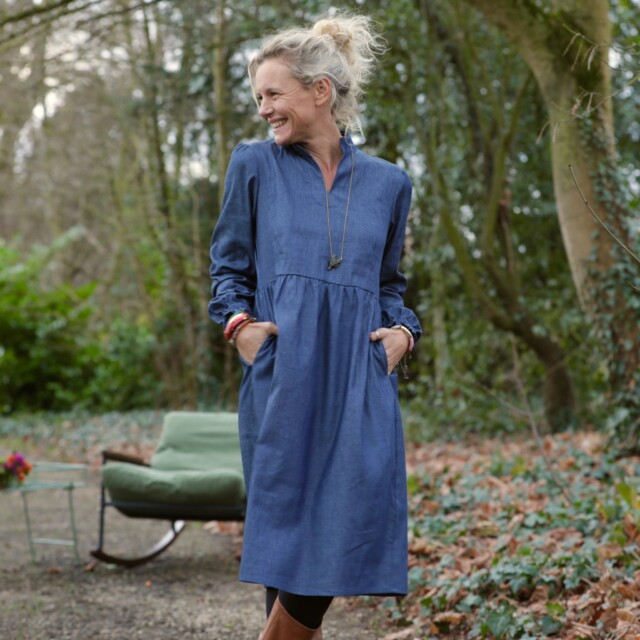 Quintessence - Robe Allegra - jean de coton bleu