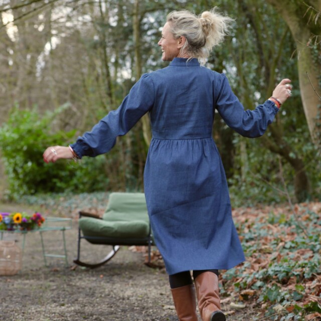 Quintessence - Robe Allegra - jean de coton bleu