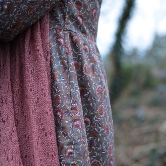 Quintessence - Robe Allegra - Satin de coton fleuri moka