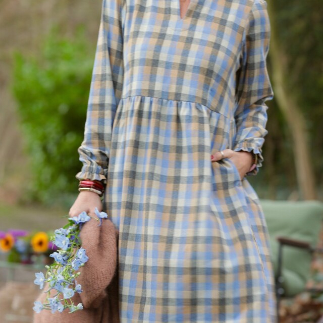 Quintessence - Robe Allegra - Tartan carreaux bleuté