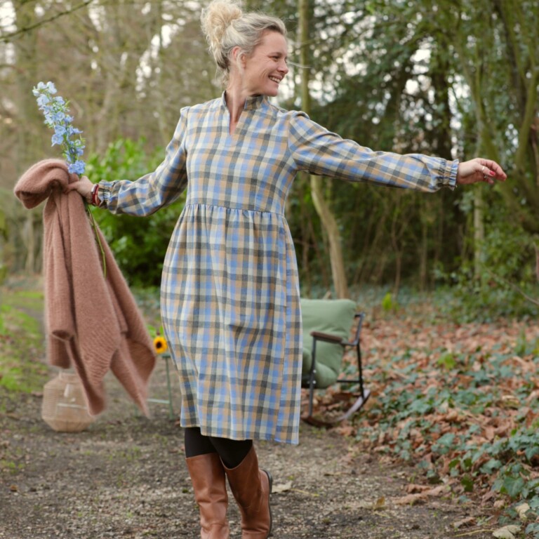Quintessence - Robe Allegra - Tartan carreaux bleuté