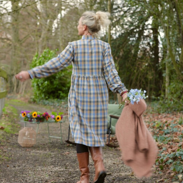 Quintessence - Robe Allegra - Tartan carreaux bleuté