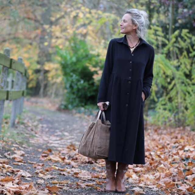 Quintessence - Robe Arlène - triple gaze de coton noire