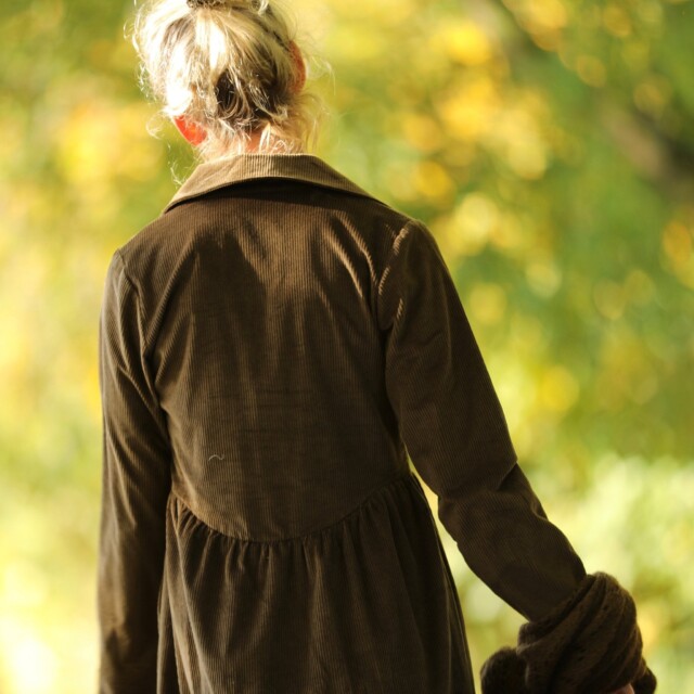 Quintessence - Robe Arlène - Velours côtelé moka