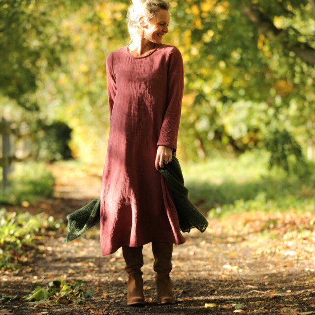 Quintessence - Robe Armande – double gaze de coton bois de rose