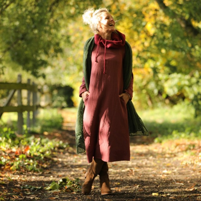 Quintessence - Robe Armande – double gaze de coton bois de rose