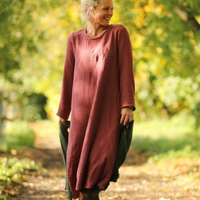 Quintessence - Robe Armande – double gaze de coton bois de rose