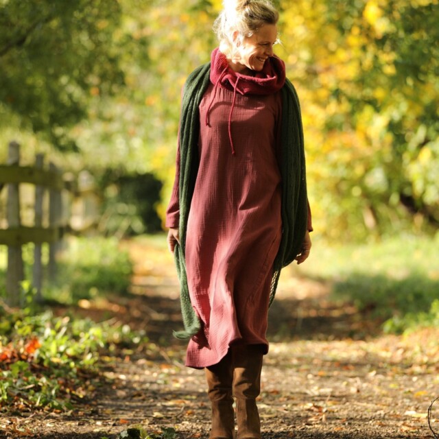 Quintessence - Robe Armande – double gaze de coton bois de rose