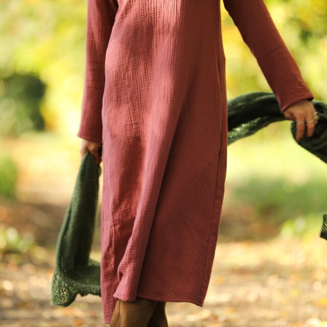 Quintessence - Robe Armande – double gaze de coton bois de rose