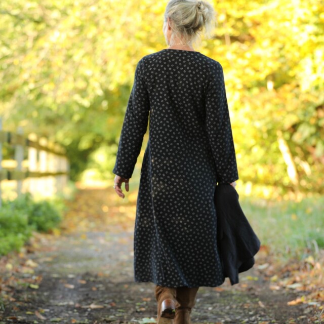 Quintessence - Robe Armande – double gaze de coton feuillage d'hiver