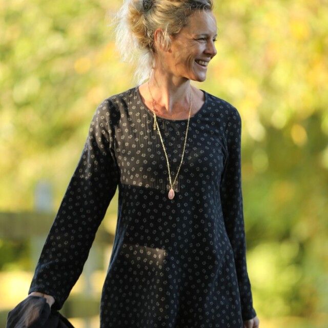 Quintessence - Robe Armande – double gaze de coton feuillage d'hiver