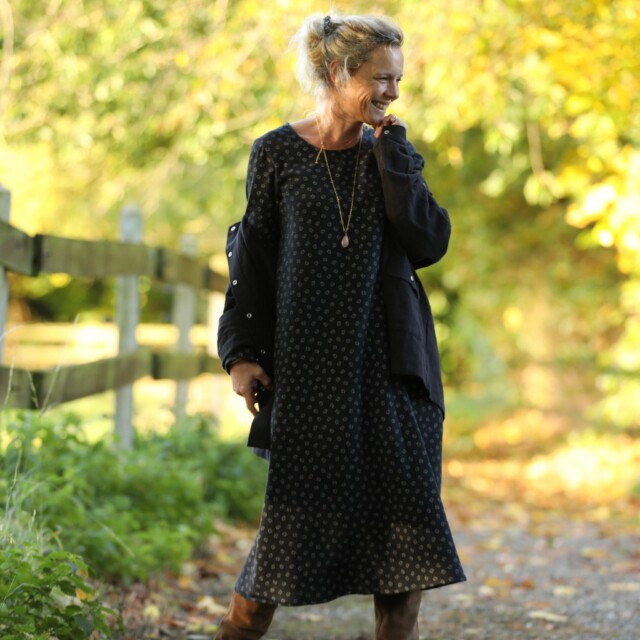 Quintessence - Robe Armande – double gaze de coton feuillage d'hiver