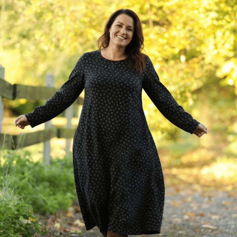 Quintessence - Robe Armande – double gaze de coton feuillage d'hiver