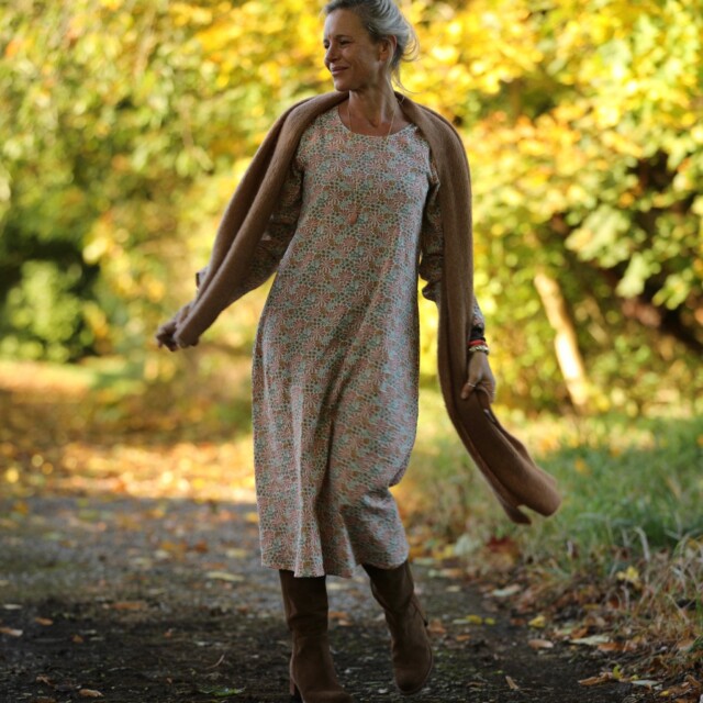 Quintessence - Robe Armande – double gaze de coton fleurie Rosalie