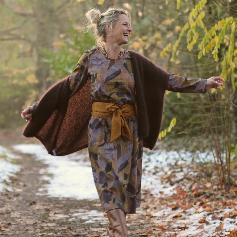 Quintessence - Robe Armande – Satin de coton Jardin d'automne