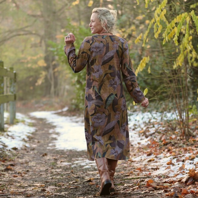 Quintessence - Robe Armande – Satin de coton Jardin d'automne