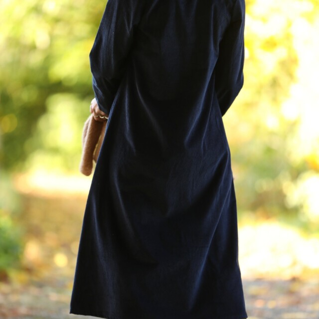 Quintessence - Robe Armande – velours côtelé bleu marine