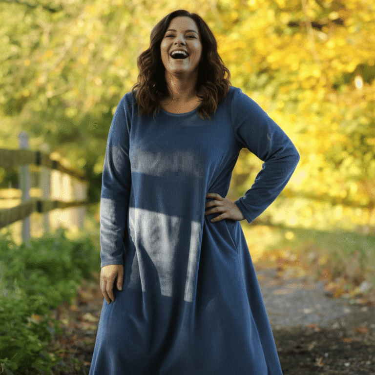 Quintessence - Robe Armande – velours côtelé bleu officier