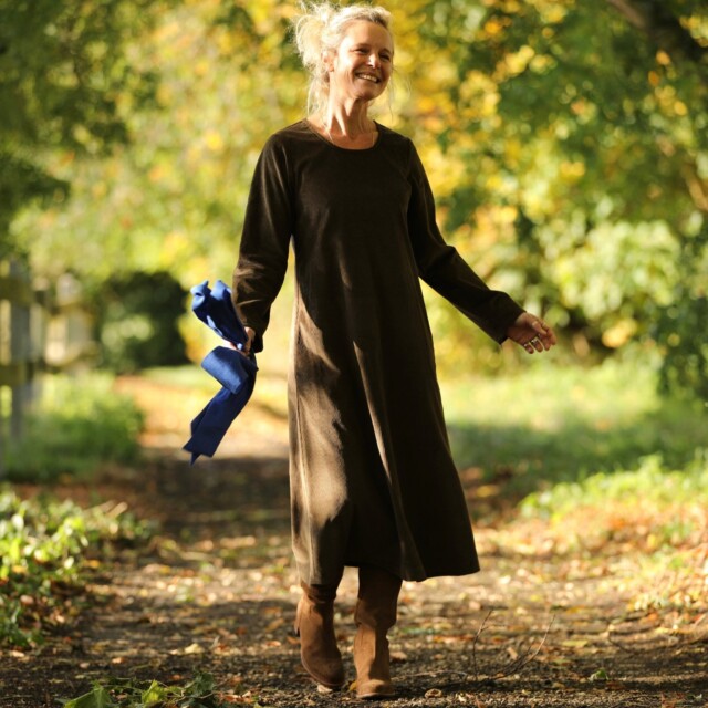 Quintessence - Robe Armande - Velours côtelé moka