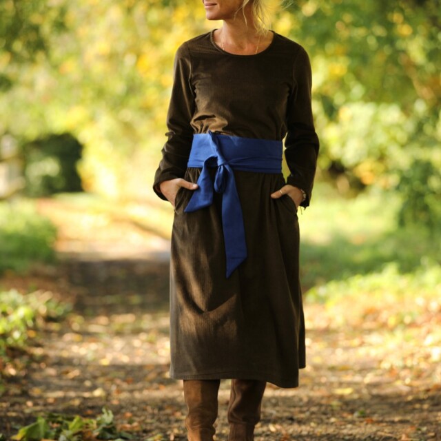 Quintessence - Robe Armande - Velours côtelé moka