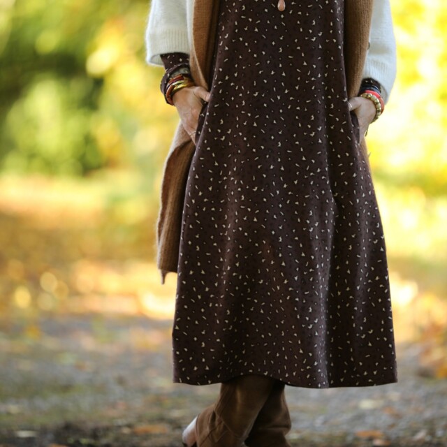 Quintessence - Robe Armande – Velours milleraies Léo choco