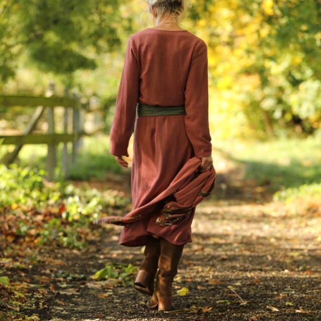 Quintessence - Robe Armande – viscose/lin rose boisé