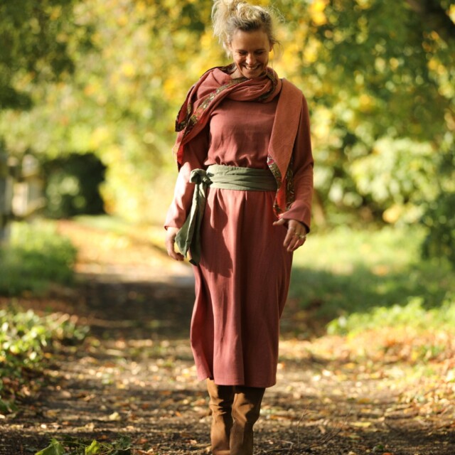 Quintessence - Robe Armande – viscose/lin rose boisé