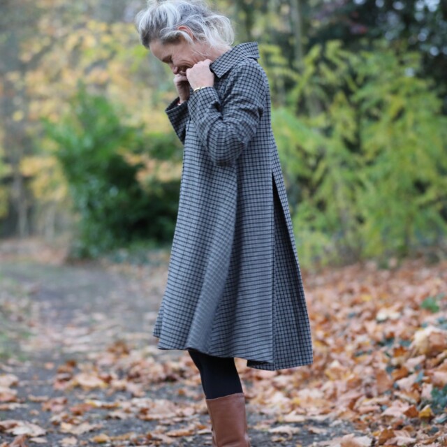 Quintessence - Robe Carole – flanelle de coton à carreaux grisés