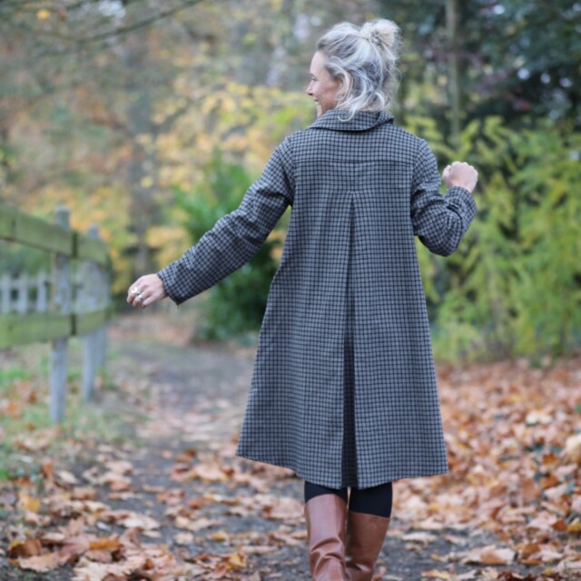 Quintessence - Robe Carole – flanelle de coton à carreaux grisés