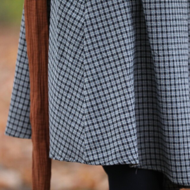 Quintessence - Robe Carole – flanelle de coton à carreaux grisés