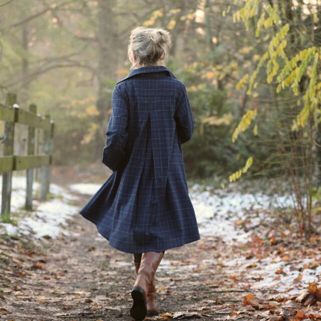 Quintessence - Robe Carole – flanelle de coton tartan bleu