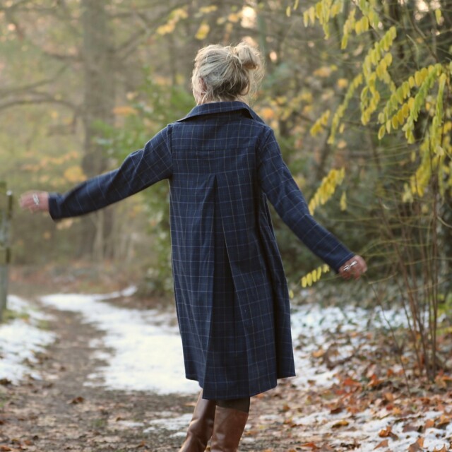 Quintessence - Robe Carole – flanelle de coton tartan bleu