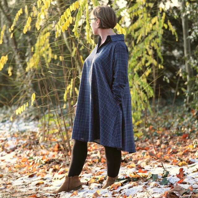 Quintessence - Robe Carole – flanelle de coton tartan bleu