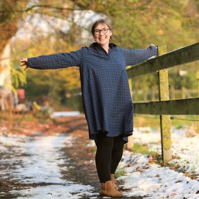 Quintessence - Robe Carole – flanelle de coton tartan érable rouge