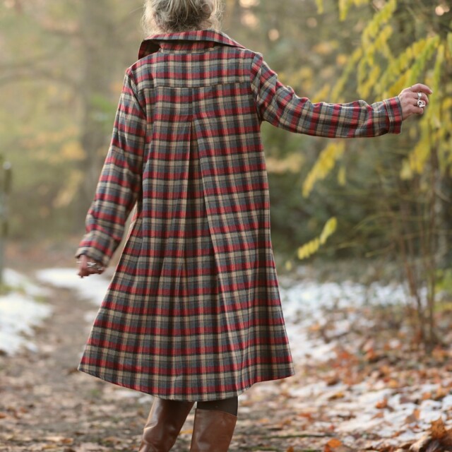 Quintessence - Robe Carole – flanelle de coton tartan érable rouge