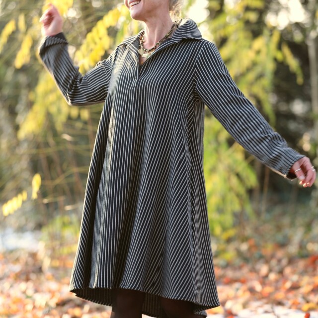 Quintessence - Robe Carole – Rayures Marinière nocturne