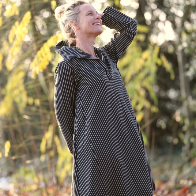 Quintessence - Robe Carole – Rayures Marinière nocturne