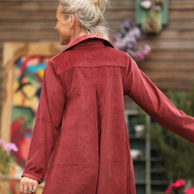 Quintessence - Robe Carole - velours côtelé Terracotta