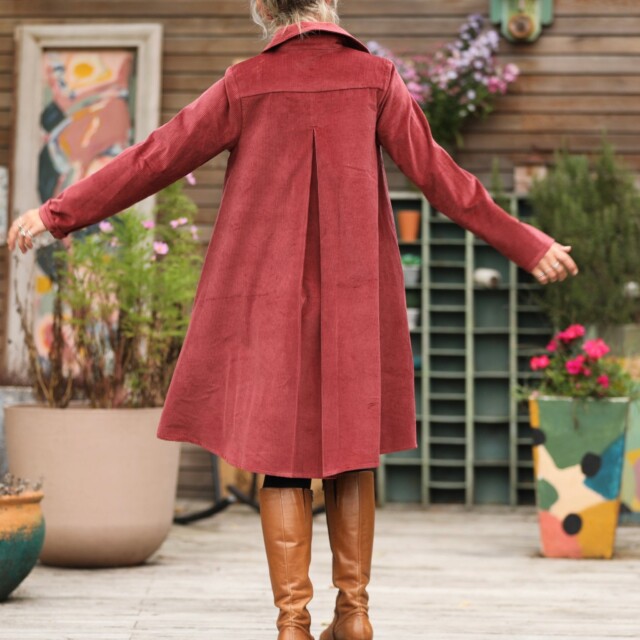 Quintessence - Robe Carole - velours côtelé Terracotta