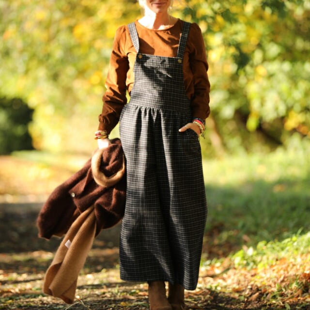 Quintessence - Salopette Isaure - Flanelle tartan ivoire