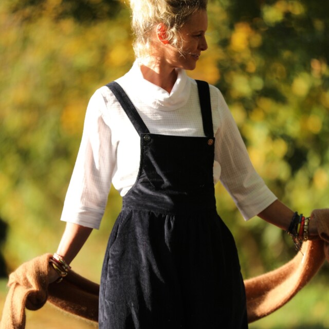 Quintessence - Salopette Isaure - velours côtelé marine