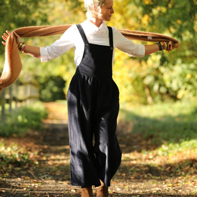 Quintessence - Salopette Isaure - velours côtelé marine