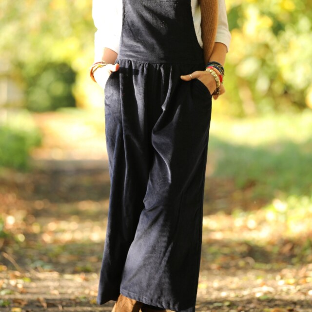 Quintessence - Salopette Isaure - velours côtelé marine