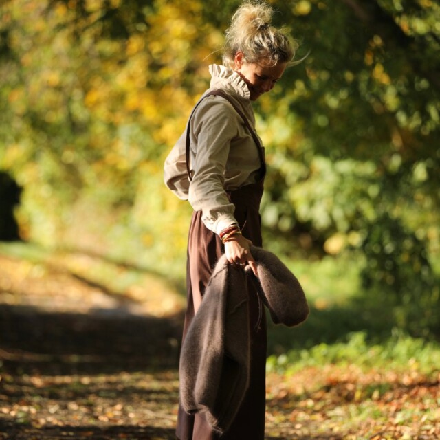 Quintessence - Salopette Isaure - velours milleraies moka