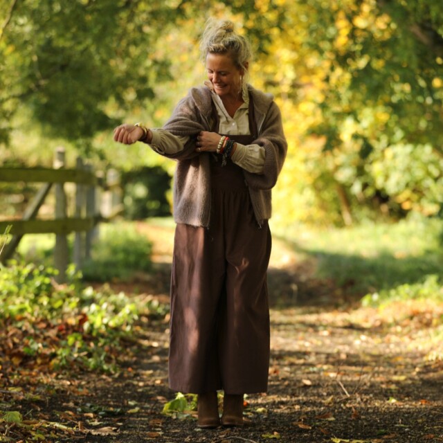 Quintessence - Salopette Isaure - velours milleraies moka