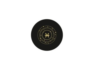 LAVOISIER Maroquinier - Sous-verre signe astro en cuir noir  SV506 Poissons (19 février – 20 mars)